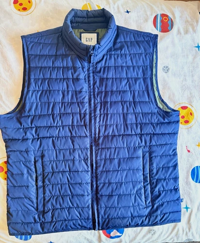 GAP ColdControl Water Resistant Quilted Full Zip Puffer Vest Blue XL - product listing photo