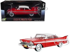 1958 PLYMOUTH FURY RED 1/24 DIECAST MODEL CAR BY GREENLIGHT 84222