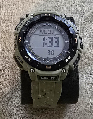 Casio PRO TREK PRG340SC-5 Tough Solar ABC Sensor Digital Watch Gray Resin Strap