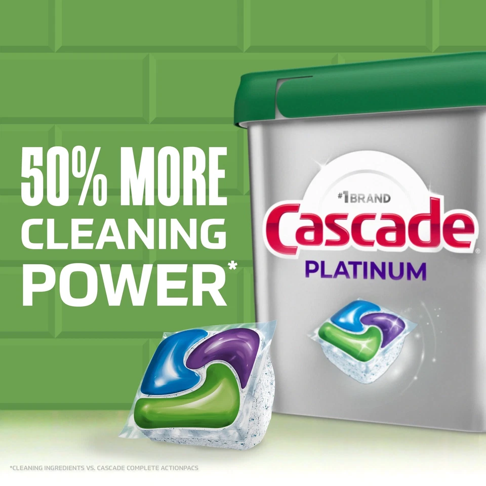Cascade Platinum Dishwasher Pods, Dishwasher Detergent Soap Tabs, Fresh - Image 3 of 4