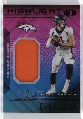 2020 Panini Illusions Highlight Swatches Black 16/50 Drew Lock #HS2 0v0