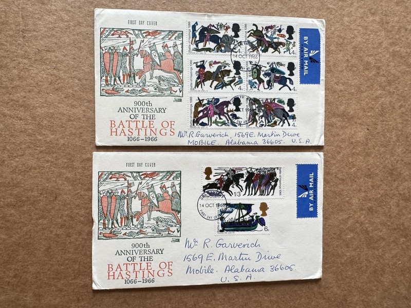 Great Britain 1966 FDCs +Battle Of Hastings#SG705-12 +PhilArt Cachet +Small FDCs