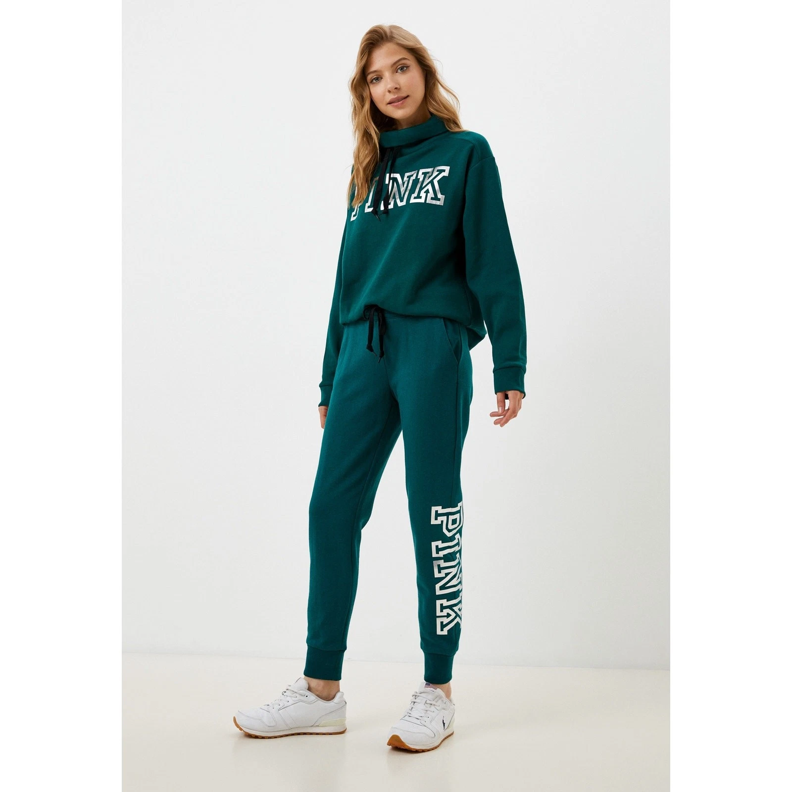 UNDERCOVER Pullover rosa Victoria's Secret logo felpa con cappuccio maniche lunghe verde taglia XS NUOVO CON ETICHETTE