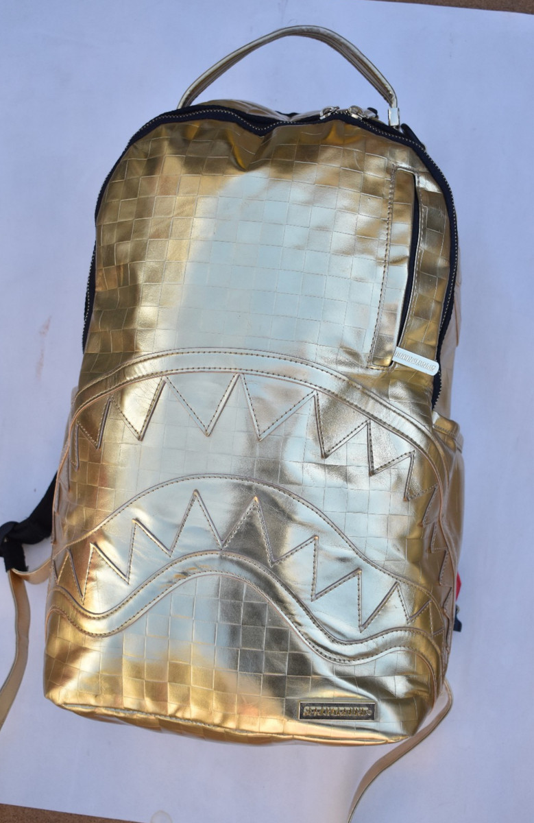 SPRAYGROUND BRICKS ON BRICKS DLXV BACKPACK Gold Backpack  