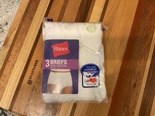 Hanes Womens 100 Cotton Briefs 3 Pack Size 12 NOS 2009 Pre-Shrunk No Ride Up Pl