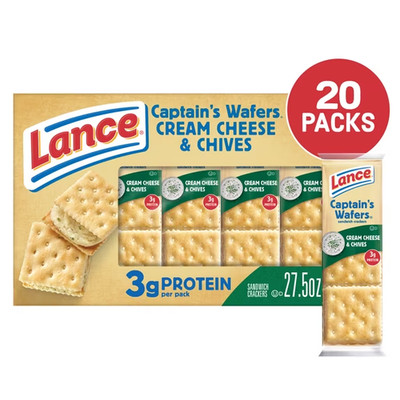 Lance Sandwich crackers captain's wafers cream Cheese And chives 20 Packs, 6....