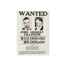 Wanted Poster John Dillinger Reward Playing Poker Playing Cards A Novelty Gift 