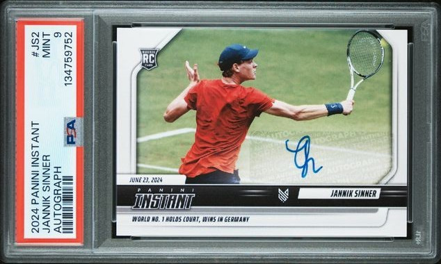 2024 JANNIK SINNER PANINI INSTANT AUTO RC #JS2 AUTOGRAPH PSA 9 ROOKIE view 1