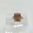 Vintage Sterling Silver Agate Rectangle Ring Size 6.75