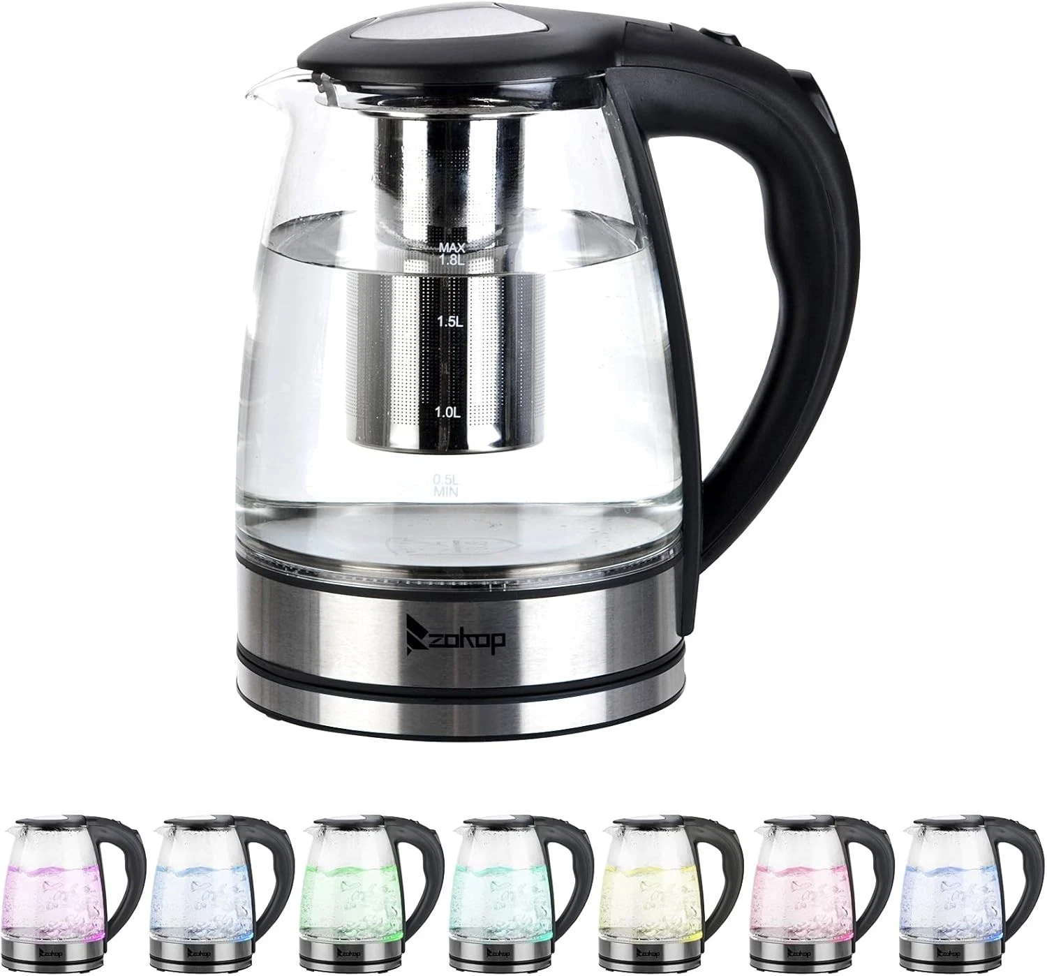 1.8L Electric Kettle,Borosilicate Glass with Stainless Steel Filter for Coffee
Opens in a new window