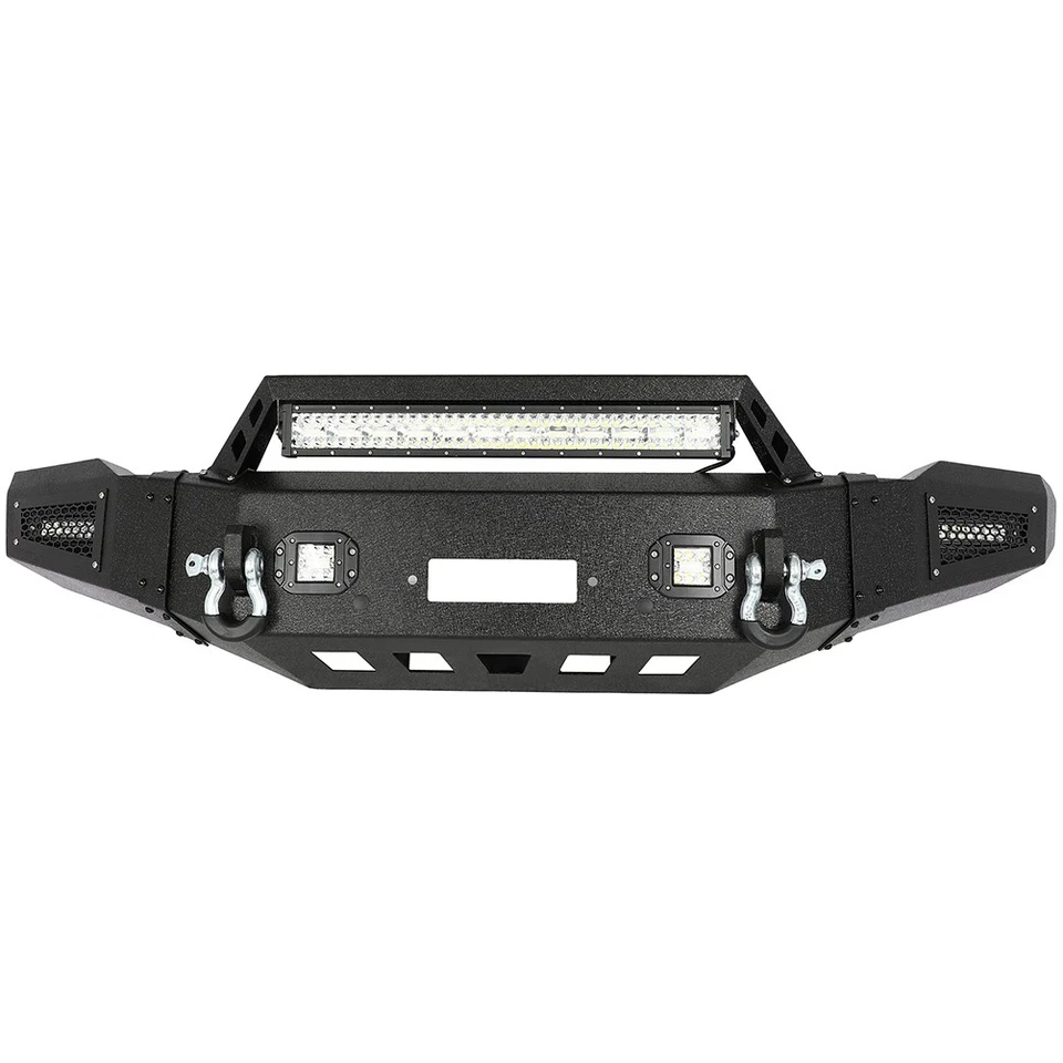 ECCPP For 2014-2015 GMC Sierra 1500 Front and Rear Bumper w/Winch Plate & Lights Foto 2 de 4