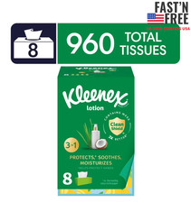 Kleenex Lotion Facial Tissues with Coconut Oil, 8 Flat Boxes, 120 Tissues