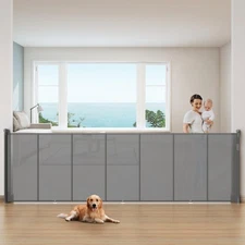 150 Inch Retractable Baby Gates Extra Wide, 42 Inch Tall Retractable Gate, 12...