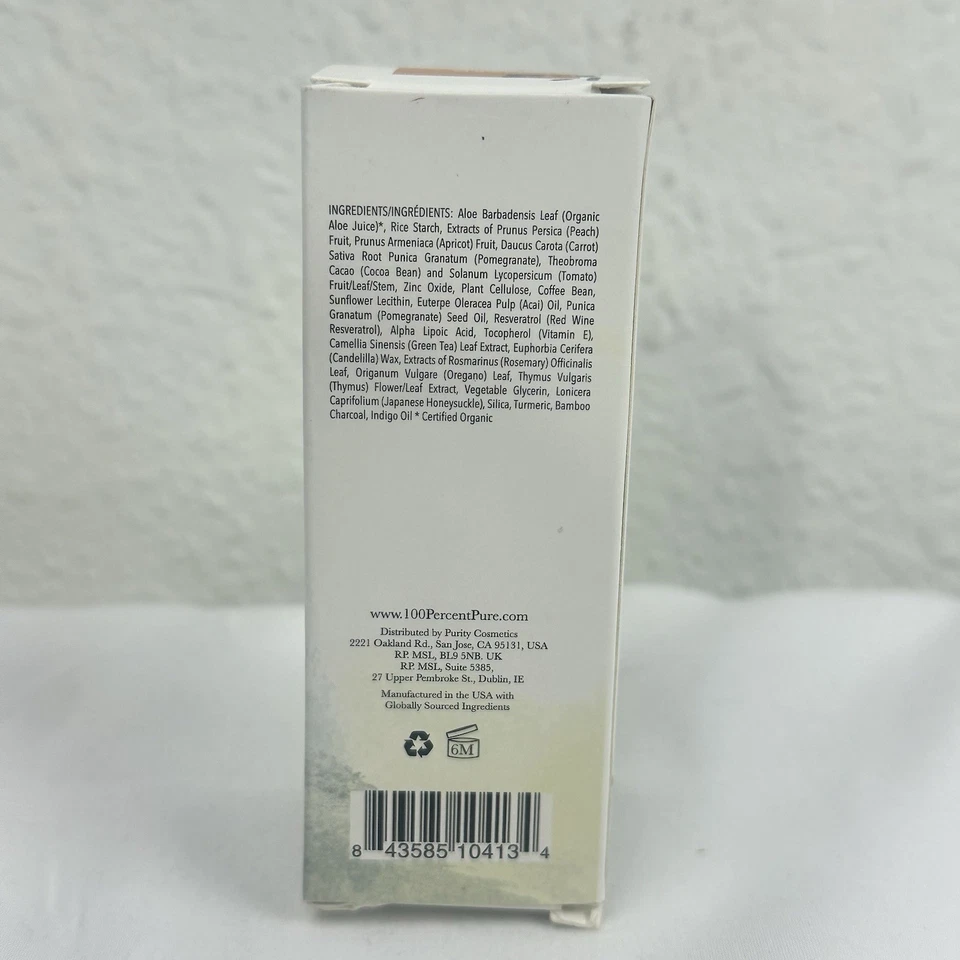 100% Pure Fruit Pigmented Foundation Warm 1.0 Fair Peach 1oz New Sealed Vegan - Image 3 of 4