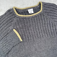 Columbia Ribbed Sweater Mens Large Gray Crewneck Winter Soft Long Sleeve Cuffed