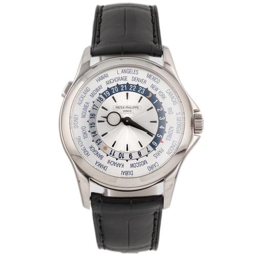 Patek Philippe Complications World Time White Gold Silver Dial...