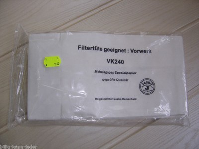 Staubsauger 5 Staubsaugerbeutel Geeignet Vorwerk Tiger Vk 240 Incl Motorschutzfilter Haushaltsgerate