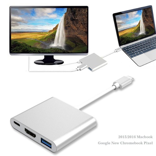 3in1 Type C to HDMI USB 3.0 HUB Charge Adapter For Macbook Samsung S22 Huawei LG - 第 2/17 張圖片