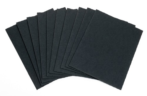 10 Black Cardboard Photo Bi-fold Folder/Folio 7x9" for a 5x7" Photo - Gold edge - Picture 4 of 5