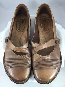 Earth-Origins-Misty-Leather-Slip-On-Mary-Jane-Shoes-Womens-8-5-M-Almond-Brown