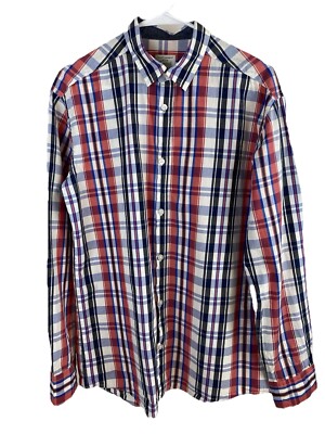 1949 Essentials by Tchibo men's plaid long sleeve button down shirt size 16 - 36