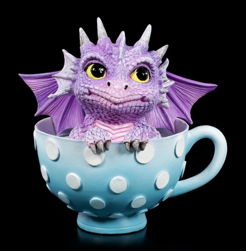 Fantasy Dragon Baby Figurine - Cutieling in Cup | Decorative Figure, Hand Painted, H 12cm - Picture 1 of 6