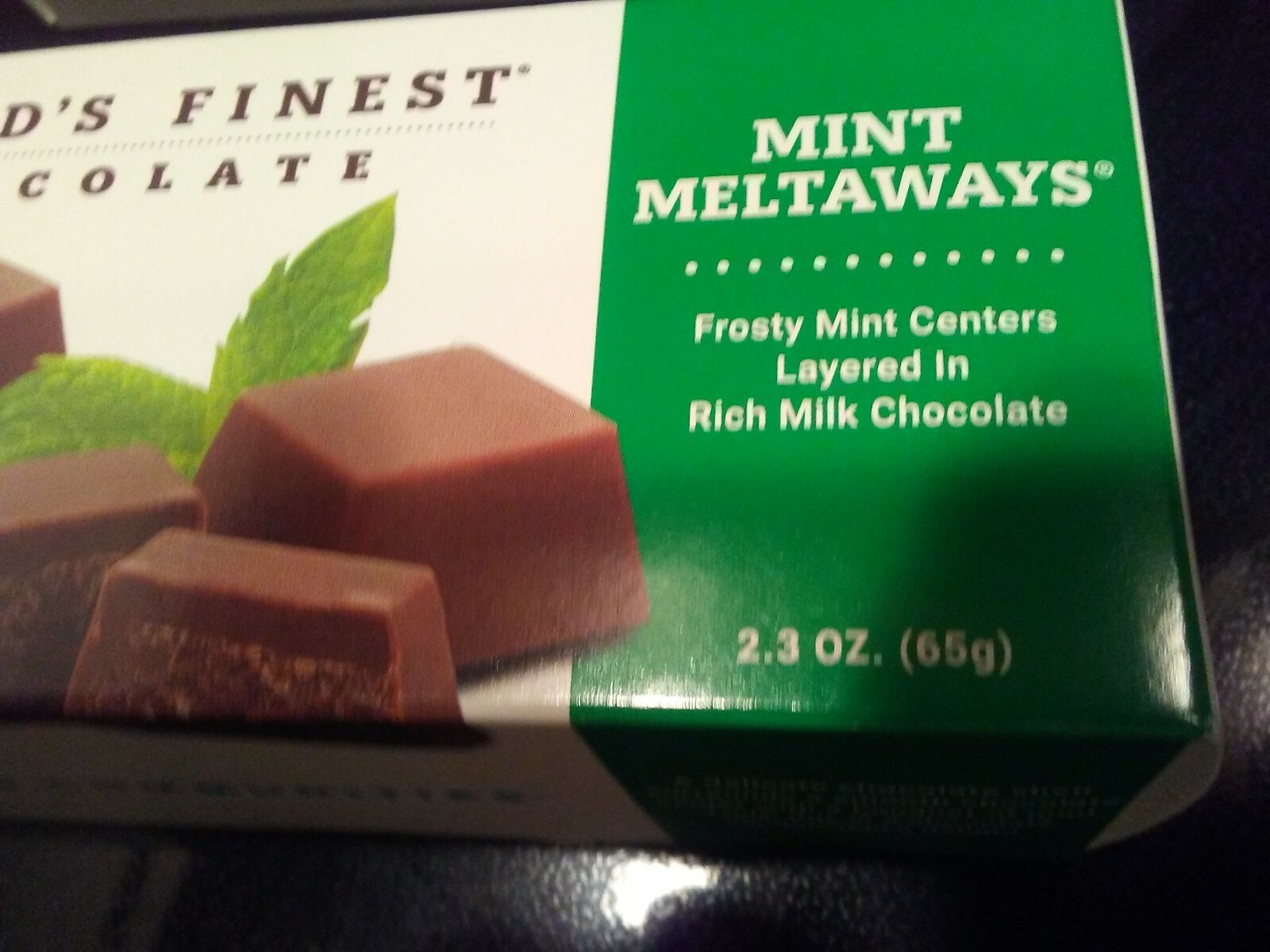 WORLD'S FINEST CHOCOLATE Mint Meltaways 12 Boxs Mint Centers in Milk