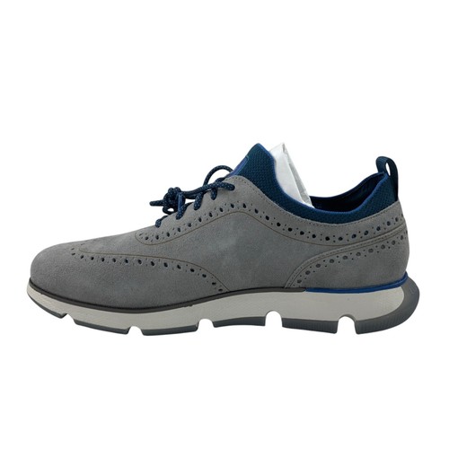 Cole Haan 4.ZEROGRAND Wingtip Oxford Shoes Size 12 W C35219 Gray Suede $228 NEW - Picture 3 of 5