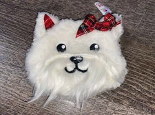 Claire’s Christmas Plaid Bow Scottie Dog Puppy Plush Coin Purse