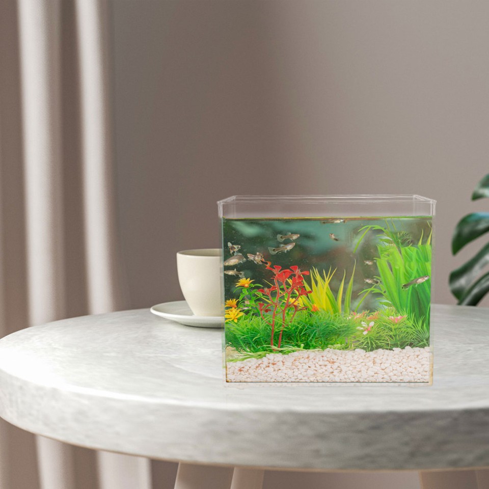Plastic Fish Tank Transparent Desktop Fish Bowl Fish Feeding Bowl