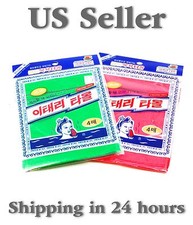Korean Exfoliating Washcloth - Original Italy Towel - Green 4pcs Red 4pcs