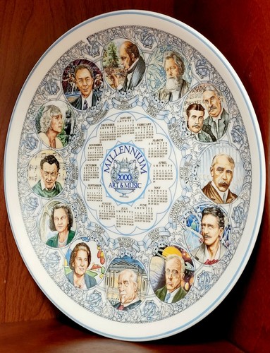 Iconos de arte y música de madera de cuña de 10" placa de calendario milenario - Imagen 9 de 11