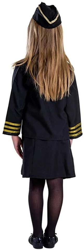 Fantasia de comissária de bordo para meninas - Conjunto de fantasia de aeromoça da Dress America - Imagem 3 de 4