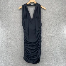 Princess Polly Dress Womens 9 Jordy Black Halter Bodycon Ruched Mini Cocktail