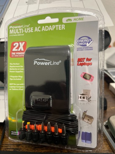 ***SEALED***Powerline 90333 Universal Car Cord Adapter 3-12 VOLTS /600mA - Picture 1 of 2