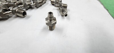 mem-co 1/8 B3 1/2-SS 303 straight fitting 1/8 NPT male thread to barb .170'' ID