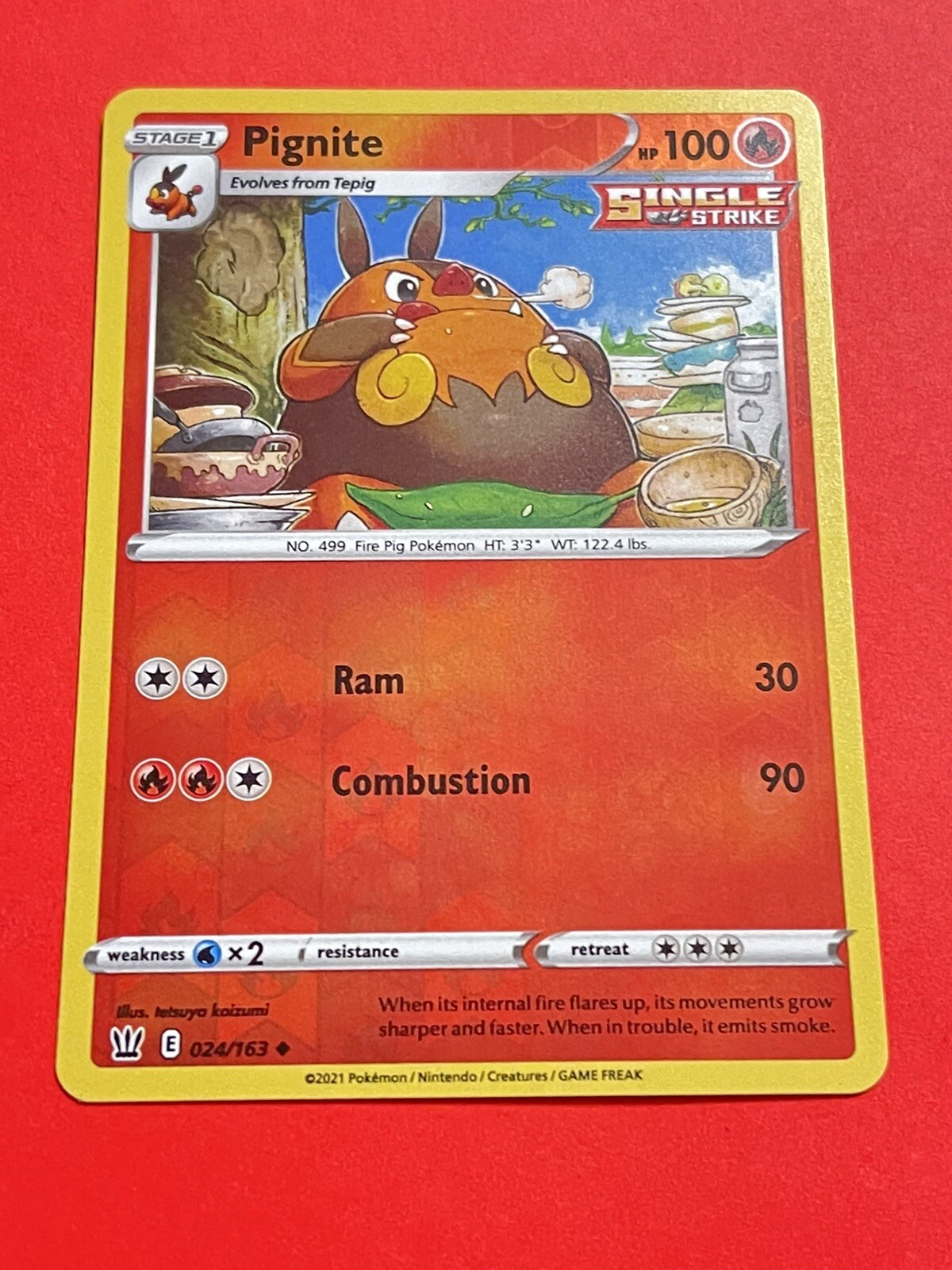 Pignite 24/163 Reverse Holo NM Pokemon TCG Card- Battle Styles
