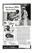 1939 Bell  Howell Filmo 8 Camera Vintage Color Print Ad Video Movie Ephemera
