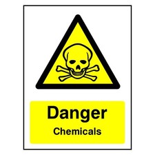 Image of Danger Chemicals Sign or Sticker | CHEM0060