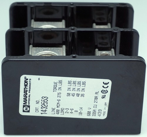 Marathon 1432553 Power Distribution Block Terminal Block 600VAC - Picture 3 of 3