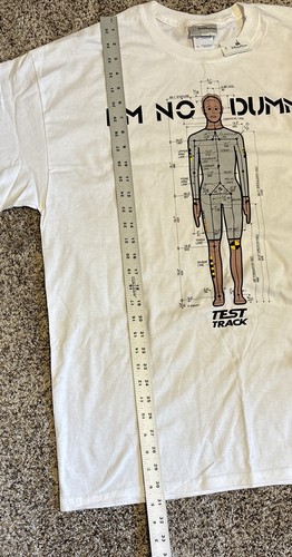 Walt Disney World Test Track T-Shirt X-Large White I’m No Dummy Vtg New Read - Picture 7 of 9