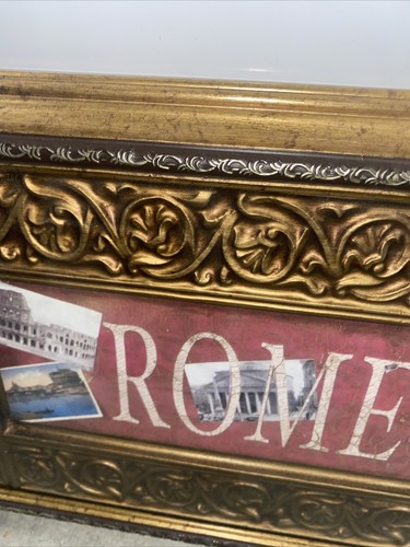 Vintage 2010 Rome Decorative Wall Hanging Framed Picture 15 X 9 - Picture 5 of 6