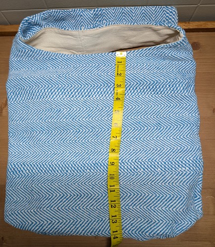 Natural Hemp handbag, Tote Bag 100% nutural hemp & cotton, blue & white - Picture 11 of 12