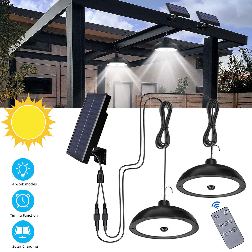 Solar Hängelampe Solarlampen für Außen mit Fernbedienun für Garten/Garage/Balkon