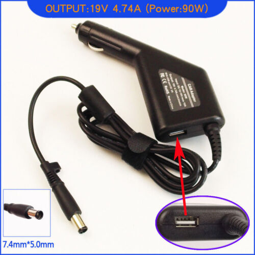 Laptop DC Adapter Car Charger +USB for HP ProBook 6570b 4210 4210s 455 6450b - Picture 4 of 4