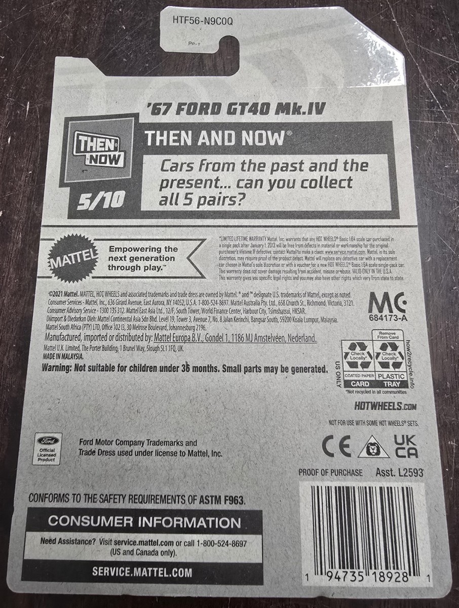Hot Wheels 2024 '67 Ford GT40 MK.IV ZAMAC HW Then And Now #5/10
