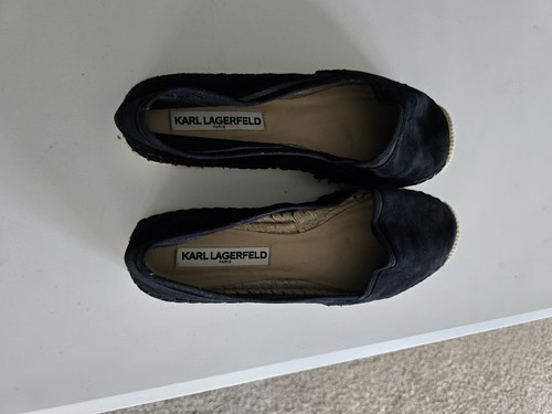 Karl Lagerfeld Paris Espadrilles Loafers 9M Women Black Comfort Shoes New - Picture 9 of 16
