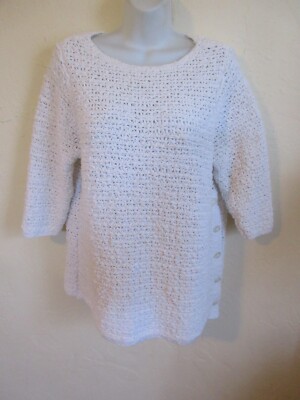 Jill Tunic Sweater 100% Cotton Size Large 3/4 sleeve