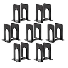 Jekkis Metal Bookends, 7 Pairs/14 pcs Heavy Duty Book Ends, 6.6 x 5.7 x 4.9