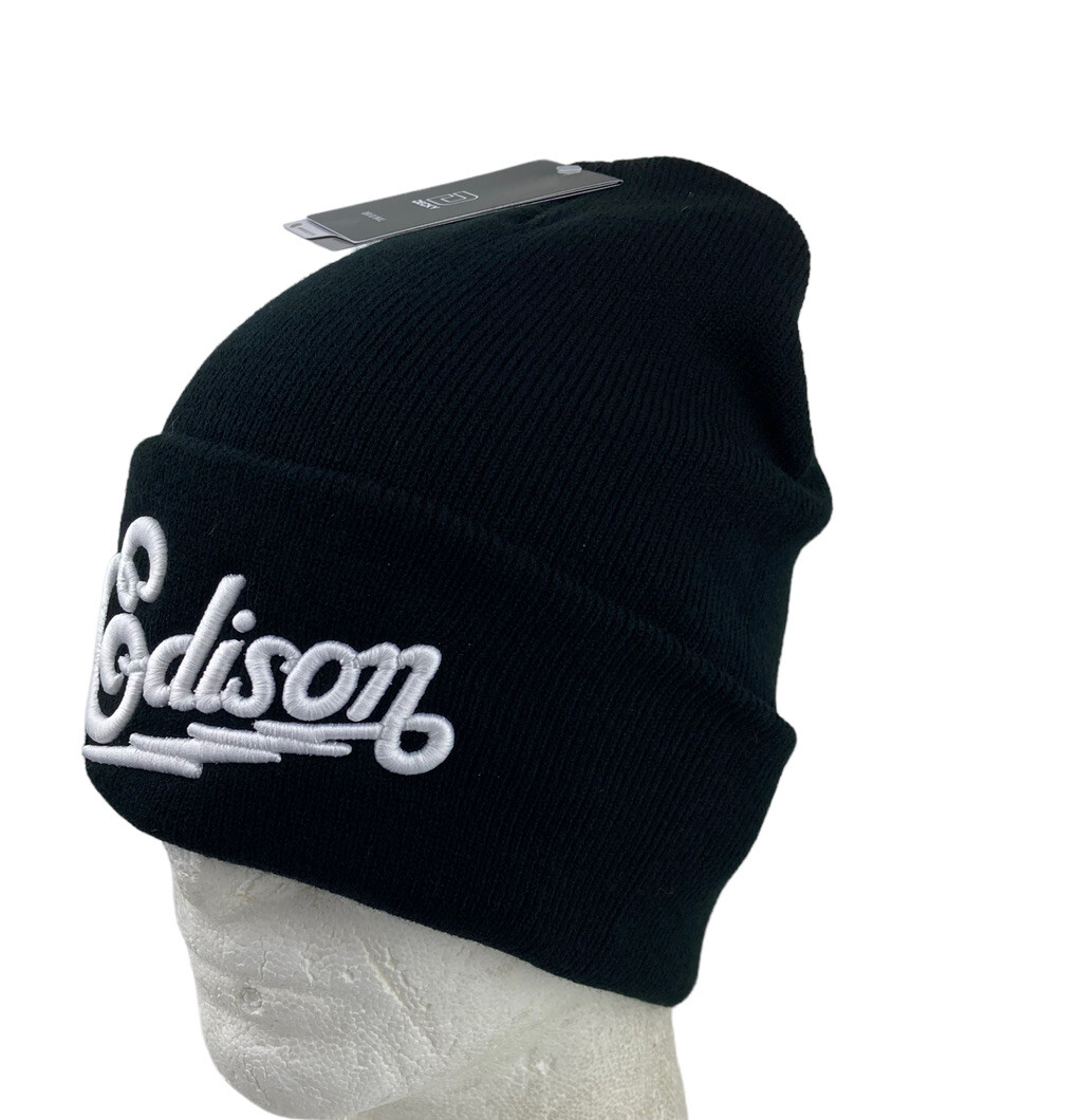 Black Custom Edison Winter Cuff Knit Beanie hat eBay
